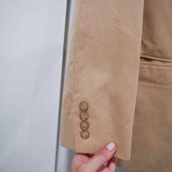 J. Crew Size 42R Classic Neutral Cotton Blazer - Picture 4 of 8